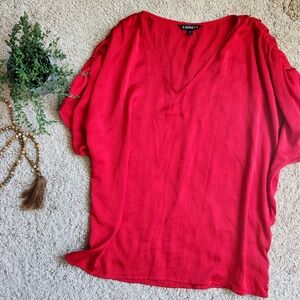 Express Red Satin Shirt - Size L